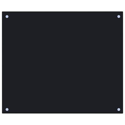 vidaXL Panou antistropi de bucătărie, negru 70x60 cm sticlă securizată