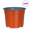 vidaXL Vaza pentru flori 200 pcs Terracota &Oslash; 15 x 12.5 cm Plastic