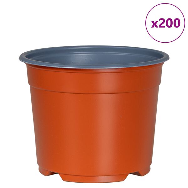 vidaXL Vaza pentru flori 200 pcs Terracota &Oslash; 15 x 12.5 cm Plastic