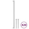 vidaXL M&acirc;nere de dulap, 20 buc., argintiu, 480 mm, oțel inoxidabil
