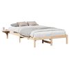vidaXL Cadru de pat natural 135 x 190 cm Lemn de pin masiv