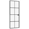 vidaXL Ușă de interior negru 76x201,5 cm sticlă securiz./aluminiu slim