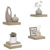 vidaXL Rafturi perete suspendate, 4 buc., stejar, 23x23,5x3,8 cm, MDF