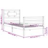 vidaXL Cadru de pat cu tăblie, 90x200 cm, lemn masiv