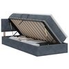 vidaXL Pat cu storage cu headboard Gri &icirc;nchis 90 x 200 cm Catifea