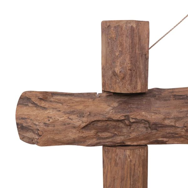 vidaXL Oglindă din bușteni, natural, 70x70 cm, lemn de tec reciclat