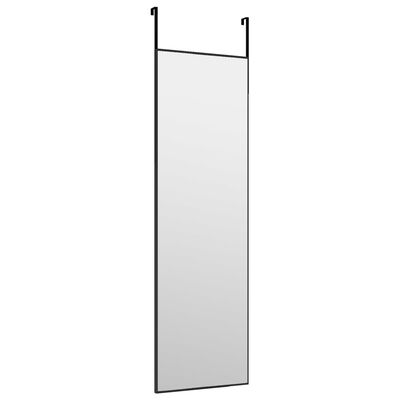 vidaXL Oglindă pentru ușă, negru, 30x100 cm, sticlă și aluminiu