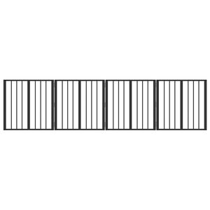 vidaXL Poartă pentru c&acirc;ini 4 buc. Negru 60 x 60 cm Oțel Galvanizat