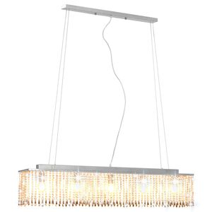 vidaXL Lustră cu mărgele de cristal, argintiu, 104 cm, E14