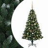 vidaXL Brad de Crăciun artificial cu globuri 120 cm 150 LED-uri