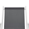 vidaXL Scaune pliante de plajă, 2 buc., gri, aluminiu și textilenă