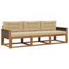 vidaXL Set de canapele de exterior 3 buc. Natural și Bej