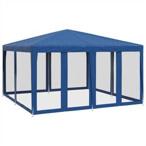 vidaXL Cort de petrecere cu 8 pereți din plasă, albastru, 4x4 m HDPE
