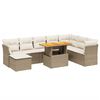 vidaXL Set canapele de grădină, 9 piese, cu perne, bej, poliratan
