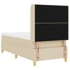 vidaXL Pat cu arcuri cu saltea cu headboard Crem 140 x 190 cm țesătură