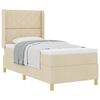 vidaXL Pat cu arcuri cu headboard Crem 100 x 200 cm țesătură