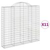 vidaXL Coșuri gabion arcuite 11 buc, 200x30x180/200cm, fier galvanizat