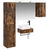 vidaXL Set de mobilier pentru baie 5 buc. Stejar fumuriu