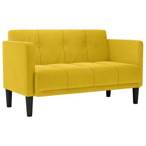 vidaXL Canapea loveseat, galben, 111 cm, catifea