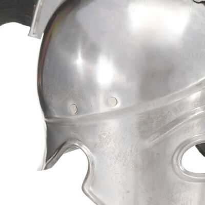 vidaXL Coif războinic grec, aspect antic, joc de rol, argintiu, oțel