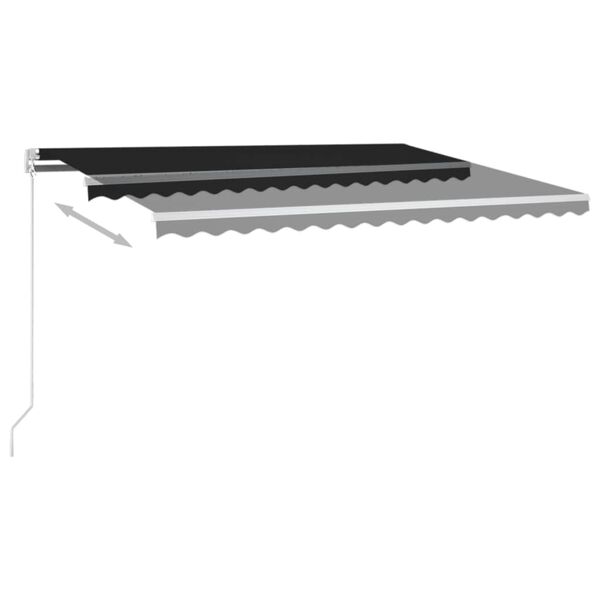 vidaXL Copertină retractabilă manual, antracit, 450x350 cm