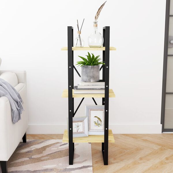 vidaXL Bibliotecă cu 3 rafturi, 40x30x105 cm, lemn masiv de pin