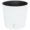 vidaXL Jardinieră cu interior detașabil, alb, 15 / 15,3 L, PP ratan