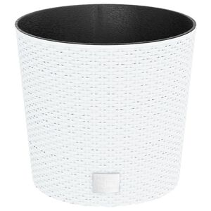 vidaXL Jardinieră cu interior detașabil, alb, 15 / 15,3 L, PP ratan
