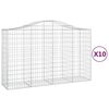 vidaXL Coșuri gabion arcuite 10 buc, 200x50x120/140 cm,fier galvanizat