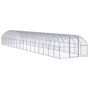 vidaXL Coteț de găini pentru exterior, 3x16x2 m, oțel zincat