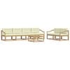 vidaXL Set de canapele de exterior 6 buc. Alb și crem