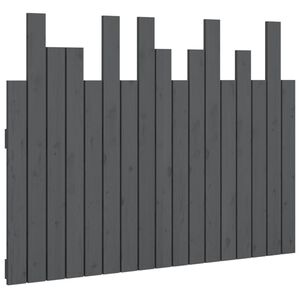 vidaXL Tăblie de pat pentru perete, gri, 108x3x80 cm, lemn masiv pin