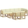 vidaXL Set de canapele de exterior 9 buc. Alb și crem Poliester
