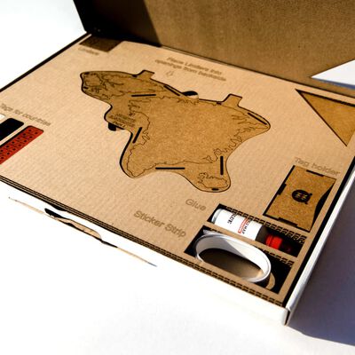 MiMi Innovations Decor perete harta lumii Luxury maro 130x78 cm lemn