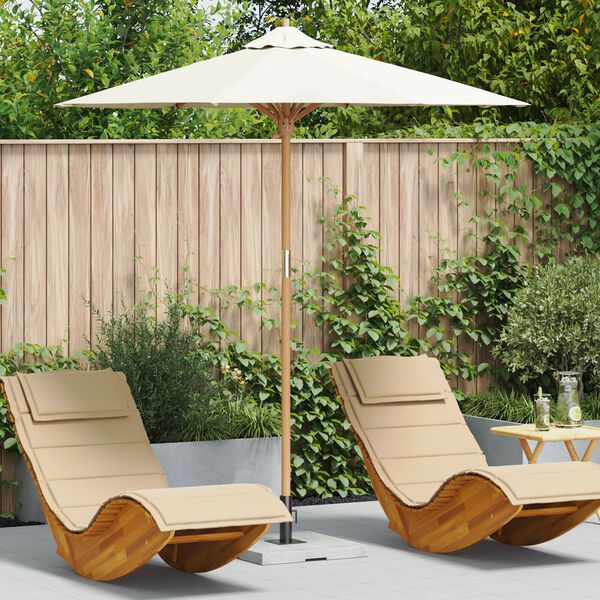vidaXL Parasol de Grădină Alb crem Ø 270 x 260 cm Bambus