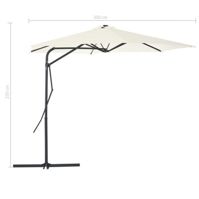 vidaXL Umbrelă soare de exterior cu stâlp din oțel, nisipiu, 300 cm