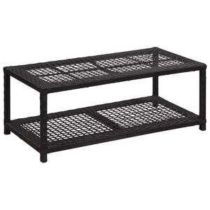 vidaXL Banchetă pantofar, negru, 80 x 40 x 30 cm, poliratan