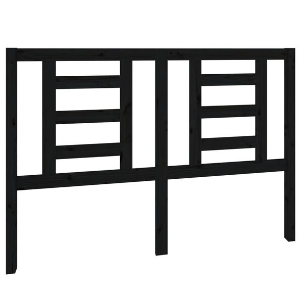 vidaXL Tăblie de pat, negru, 141x4x100 cm, lemn masiv de pin