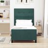 vidaXL Pat cu arcuri cu headboard Verde &icirc;nchis 100 x 200 cm Catifea