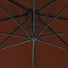 vidaXL Umbrelă suspendată cu stâlp din oțel, cărămiziu, 300 cm