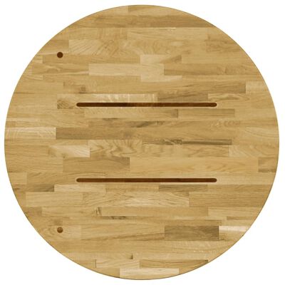 vidaXL Blat de masă, lemn masiv de stejar, rotund, 23 mm, 400 mm