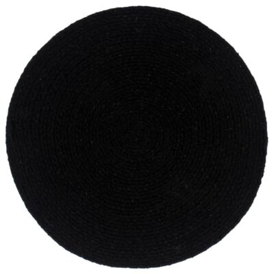 vidaXL Naproane, 4 buc., negru, 38 cm, bumbac, rotund