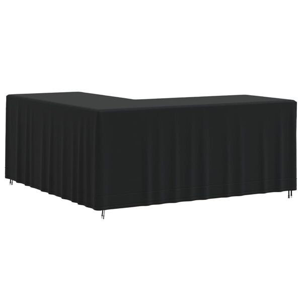 vidaXL Husă de canapea în formă de L, negru, 215x215x80 cm Oxford 420D