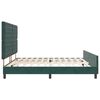 vidaXL Pat cu arcuri cu headboard Verde &icirc;nchis 200 x 200 cm Catifea