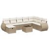 vidaXL Set canapele de grădină, 9 piese, cu perne, bej, poliratan