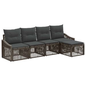 vidaXL Set de canapele pentru grădină 5 pcs Gri poliratan