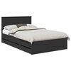 vidaXL Cadru de pat cu sertar Negru 120 x 200 cm Lemn Ingineresc