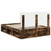 vidaXL Cadru de pat Stejar fumuriu 140 x 190 cm Lemn de pin masiv