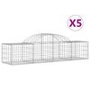 vidaXL Coșuri gabion arcuite 5 buc, 200x50x40/60 cm, fier galvanizat