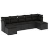 vidaXL Set canapele de grădină cu perne, 7 piese, negru, poliratan